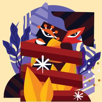 Human and Snake Friendship Illustration vector