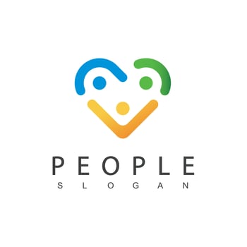 People Care Logo With Love Symbol vector