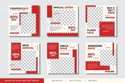 Fashion Sale Social Media Post Template vector
