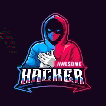hacker mascot illustration for sports and esports logo vector