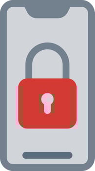 mobile lock vector illustration on a background.Premium quality symbols.vector icons for concept and graphic design.