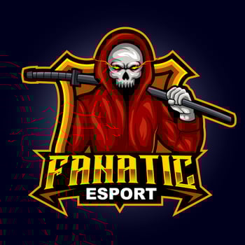 ghost assasin angry mascot for sports and esports logo vector illustration