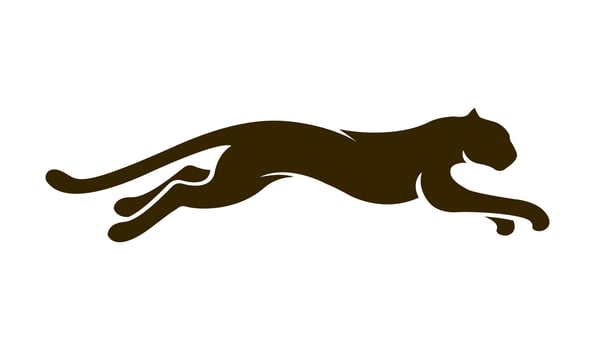 Silhouette of Jaguar Leopard Puma Lion Panther Cheetah Tiger logo design vector
