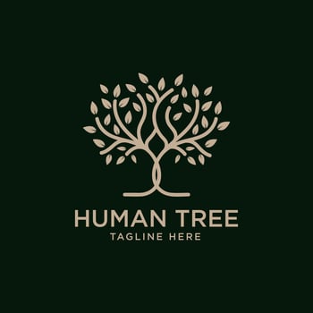 Golden Tree Oak Banyan Maple logo design vector