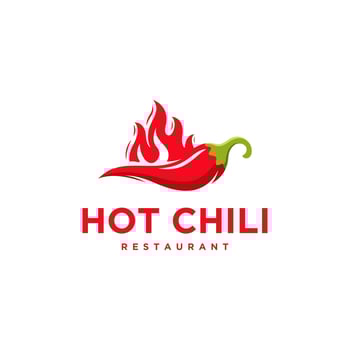 Hot Chili logo design vector, Fire Chili logo symbol, Spice food restaurant symbol icon vector