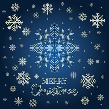 Christmas card with golden snowflakes. vector