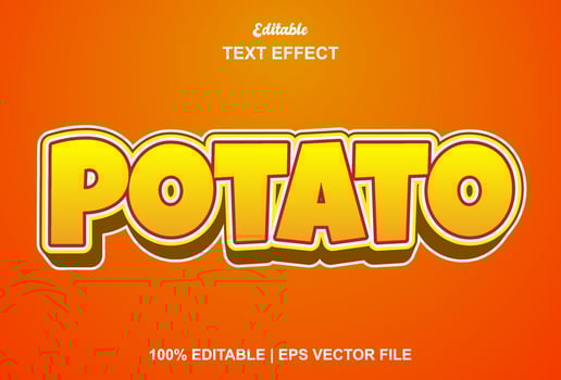 potato text effect and editable. vector