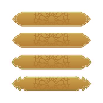 set of islamic ribbon banner for arabic text vector