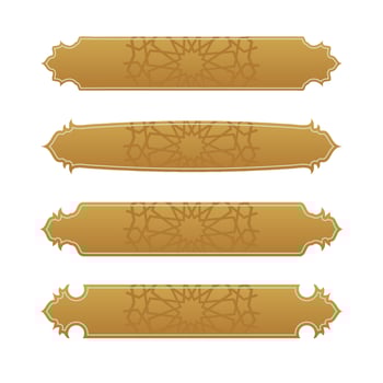 set of islamic ribbon banner for arabic text vector