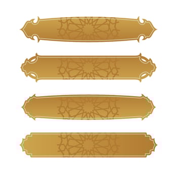 set of islamic ribbon banner for arabic text vector