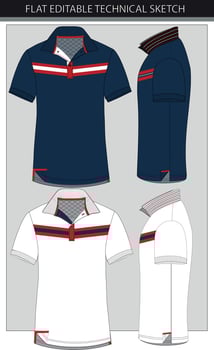 Tipping Collar polo flat sketch vector file