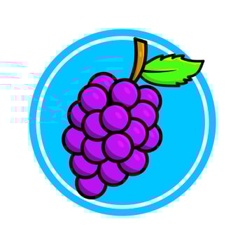 simple color illustration with grape shape on isolated background vector