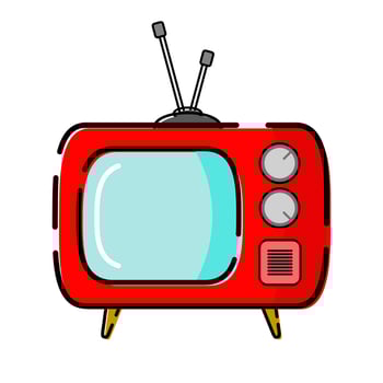 color illustration of television on isolated background vector