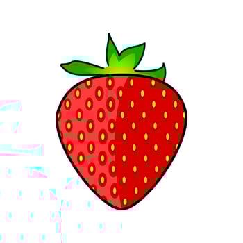 colorful illustration of strawberry fruit on isolated background vector