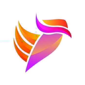 colorful logo template with bird shape vector