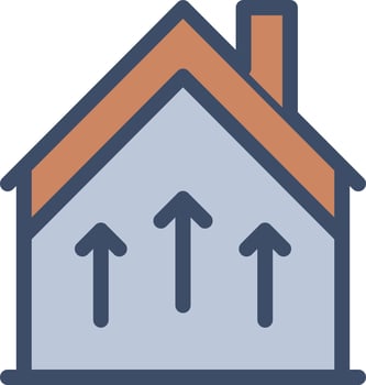 house heat roof vector illustration on a background.Premium quality symbols.vector icons for concept and graphic design.