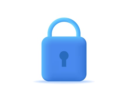 3d padlock realistic icon vector illustration