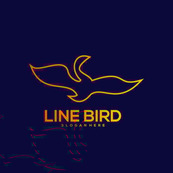 Bird line design vintage illustration vector