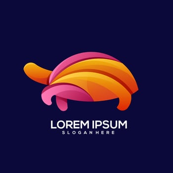 Turtle logo colorful gradient illustration vector