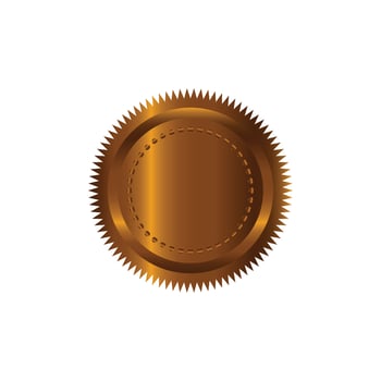 Vector illustration certificate gold foil seal or medal isolated