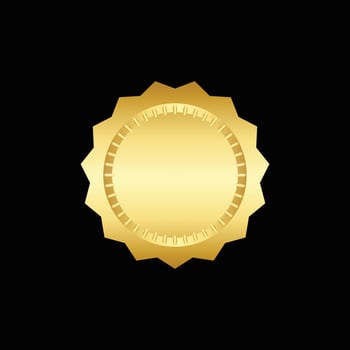 Vector illustration certificate gold foil seal or medal isolated
