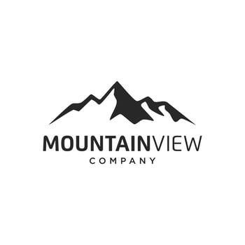 Landscape Hills Mountain Peaks Vector logo design