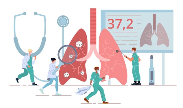 Lung health disease diagnosis illness treatment vector