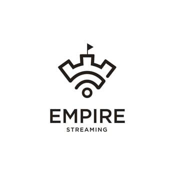 Castle Wifi Streaming Creative logo design inspiration vector