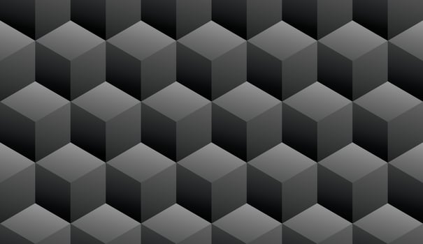 cool black cube 3d illustration graphic seamless background vector