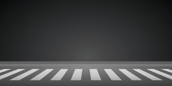 crosswalk on street with black background scene 3d illustration vector