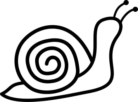 Snail line art icon, logo, illustration, and cartoon vector