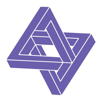 Impossible optical illusion shapes. Logo. Optical art object. Impossible figure. Line art. Unreal geometric objects. vector