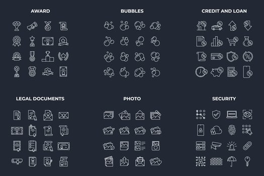mega collection icon pack symbol template for graphic and web design collection logo vector illustration