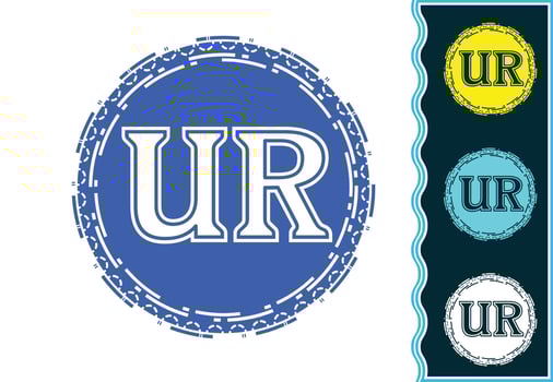 UR letter new logo and icon design template vector