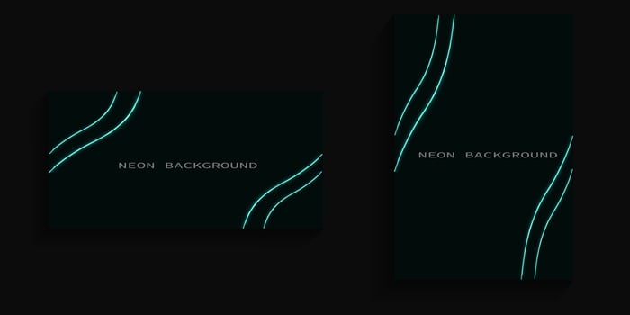 abstract line background with green neon light vector
