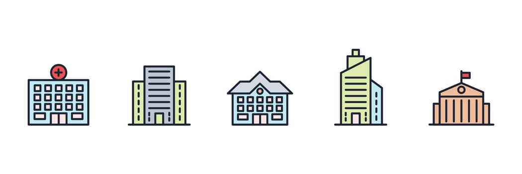 Building set icon symbol template for graphic and web design collection logo vector illustration
