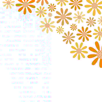 Orange Daisy Flower Border Decoration vector