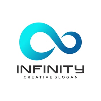 Infinite limitless symbol icon or logo design template. Corporate branding identity colorful gradient vector