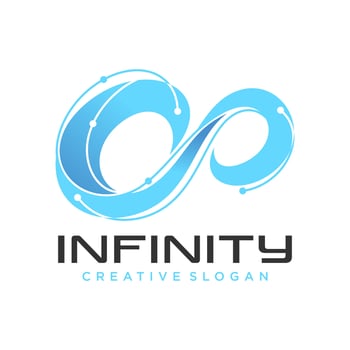 Infinite limitless symbol icon or logo design template. Corporate branding identity colorful gradient vector