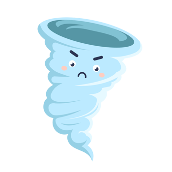 storm cartoon in flat style png
