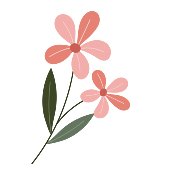 flower cartoon in flat style png