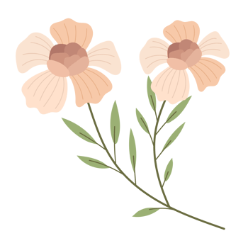 flower cartoon in flat style png