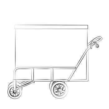portable stall cartoon in outline style png