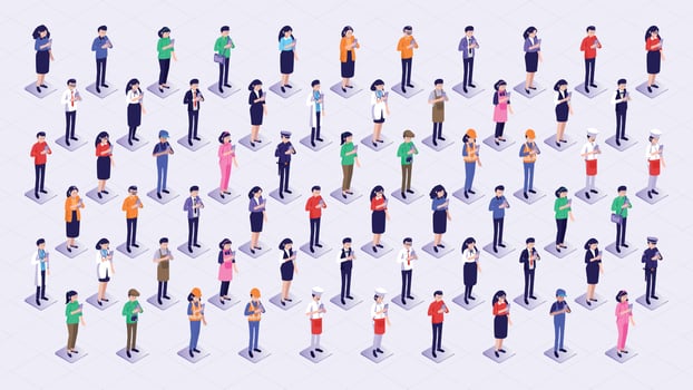 isometric people workers vector illustration pack