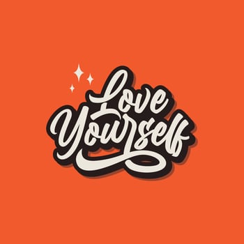 love yourself lettering vector