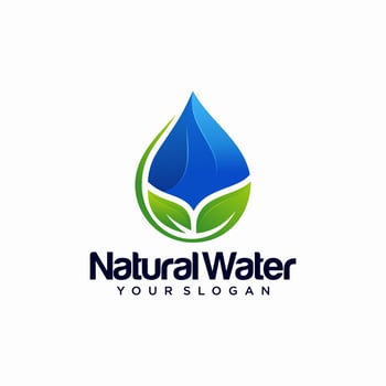 Water Drop Nature Leaf Logo Design Vector Template