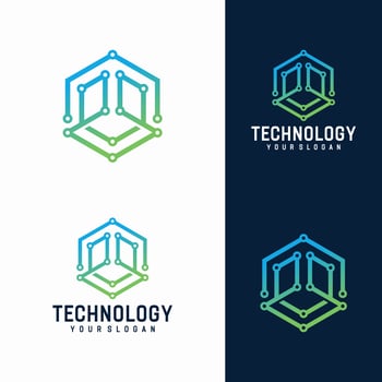 Modern Hexagon tech logo designs concept vector, Hexa Technology logo template vector