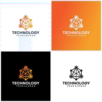 Modern Hexagon tech logo designs concept vector, Hexa Technology logo template vector