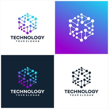 Modern Hexagon tech logo designs concept vector, Hexa Technology logo template vector