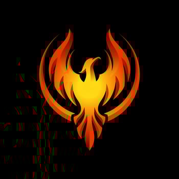 Flying Phoenix Fire Bird abstract Logo design vector template